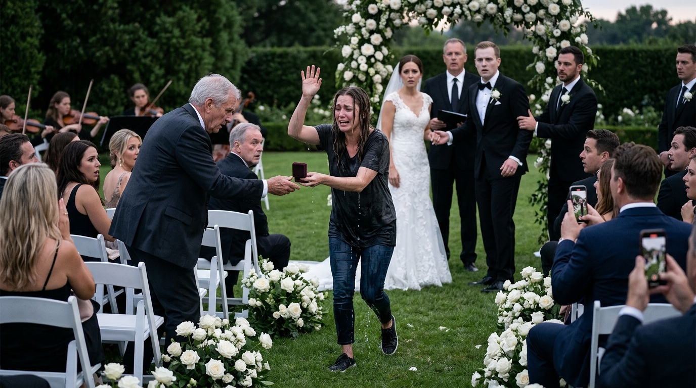 He Lifted The Ring At My Wedding. Then A Soaked Woman Arrived With A Velvet Box And Exposed The Bride He Claimed Had “Disappeared.”
