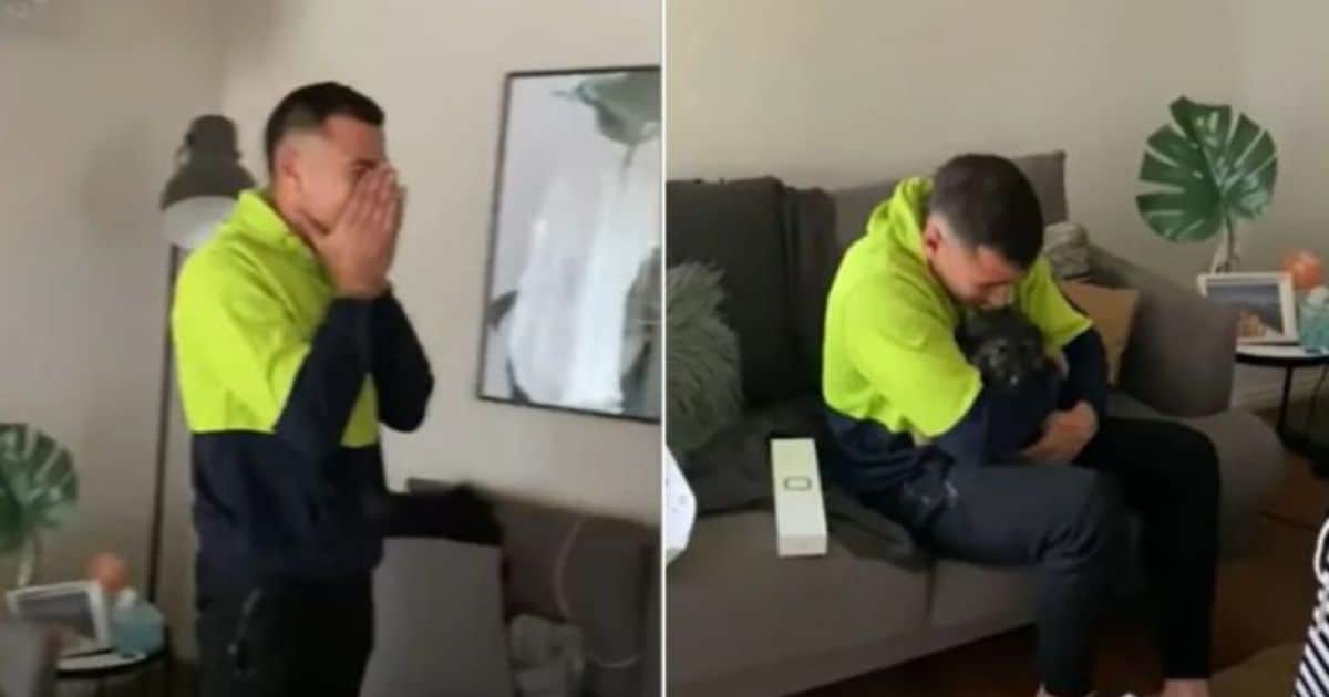 Man Can’t Hold Back Tears When His Birthday Surprise Turns Out To Be His Dream Puppy